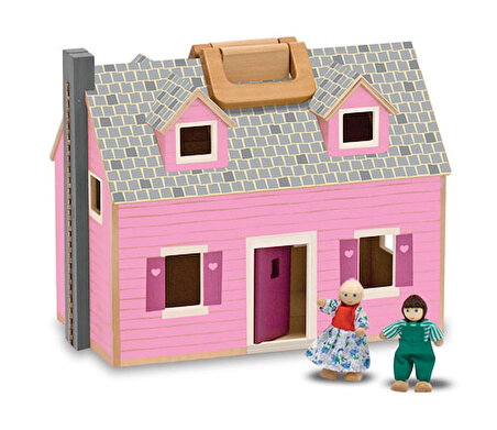 Melissa and Doug Ahşap Taşınabilir Küçük Mobilyalı Ev