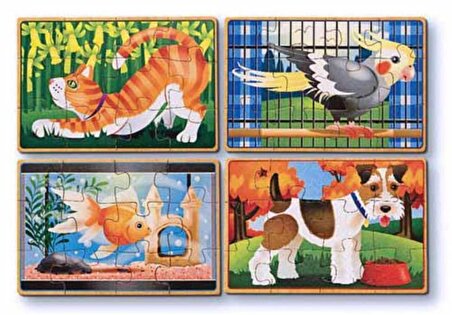 Melissa and Doug Evcil Hayvanlar 3+ Yaş Büyük Boy Puzzle 4x12 Parça