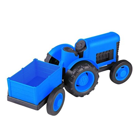 Römorklu Sürtmeli Plastik Traktör 30878 Mavi