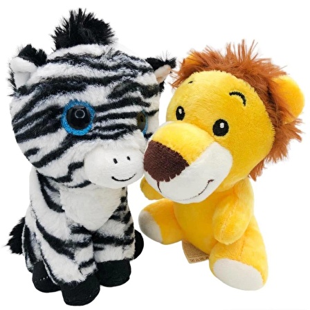 2'li Peluş Bavulda CESE-10040 Aslan & Zebra