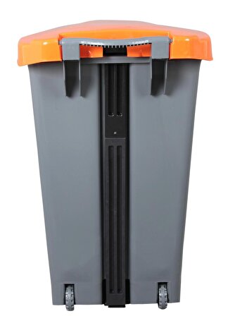 Safell Plastik Pedallı Tıbbi Atık Çöp Kovası, 70Lt Çöp Konteyner - Turuncu