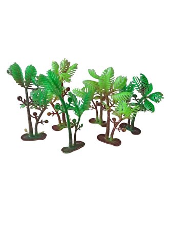 hureggo concept plastik maket ağaç seti 6'lı 8 cm