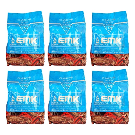 EMK Mangal Kömürü 1 Kg x 6 Adet