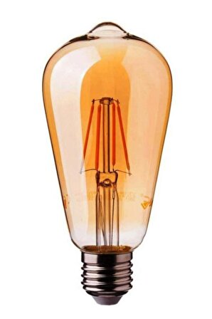 Dekoratif Led 4w Ampul St64 E27 Amber Sarı Işık 3 Lü