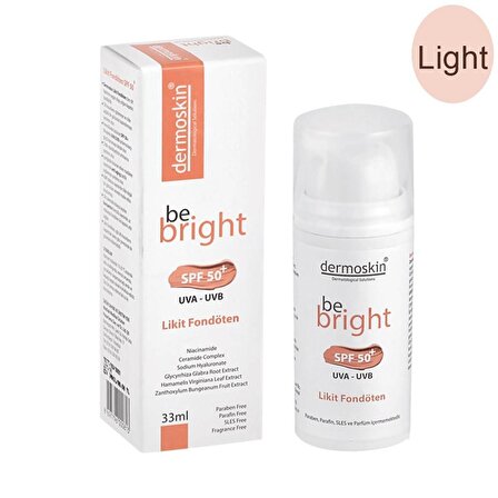 Dermoskin Be Bright Spf 50+ Likit Fondöten 33 ml - Light