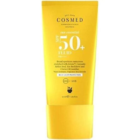 COSMED Sun Essential Fluid Spf 50 Tüm Cilt Tipleri Için Yüz Güneş Kremi 50 ml (csm101)