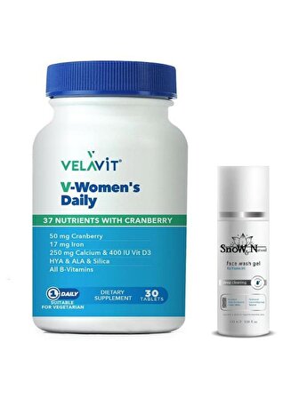 V-Womens Daily 30 Tablet + Yüz Temizleme Jeli 100ml Hediyeli
