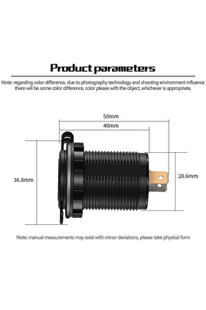 J-Tech CH-30 Hızlı Şarj QC 3.0 Su Geçirmez Usb Araç Şarj Soketi Çift USB