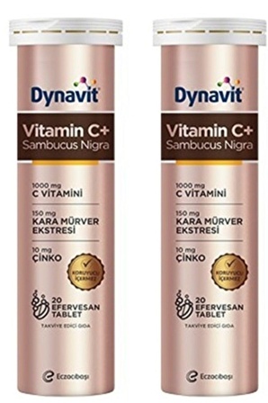 Dynavit C Vitamini Sambucus Nigra 20 Efervesan Tablet 2'li Set