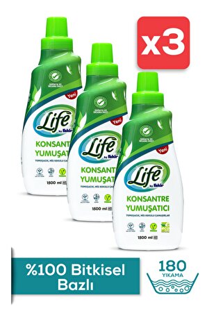 Life By Fakir Bitkisel Bazlı Çamaşır Yumuşatıcısı 1500 ml x 3 Adet