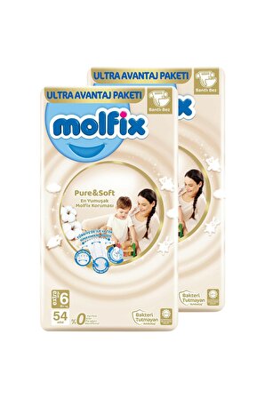 Molfix Pure & Soft Bebek Bezi X-Large 6 No 54 Lü X 2'li