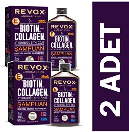 Revox Biotin &amp; Collagen At Kuyruğu Şampuan 400 ml x 2 Adet
