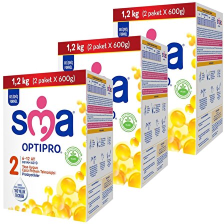 SMA Optipro 2 Prebiyotik Devam Sütü 3 x 1200 gr