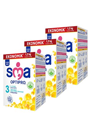 SMA Optipro Probiyotik 3 1- 3 Yaş Devam Sütü 1200 gr x 3 Adet