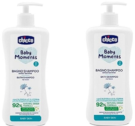 Chicco Baby Moments Doğal Saç ve Vücut Şampuanı 750 ml x 2 Adet