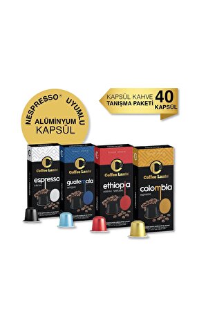 Alüminyum Nespresso Uyumlu Kapsül Kahve Serisi 40 Kapsül