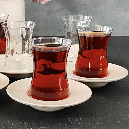 Madam İzmir Boss 6 Kişilik Çay Bardağı Çay Takımı Seti 12 Parça