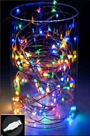 MAVİ RENK USB ile Çalışan Dekoratif 10 Metre Peri Led Işık