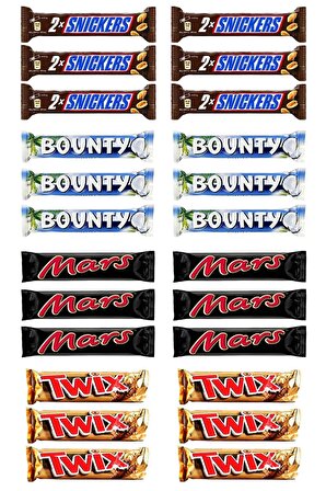 -bounty-mars-twix Çikolata Paketi 6'lı 24 Adet