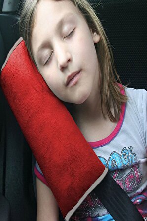 Emniyet Kemeri Uyku Pedi Kırmızı Araç Oto Yastık Oto Emniyet Kemer Yastığı Çocuk Araç Yastık