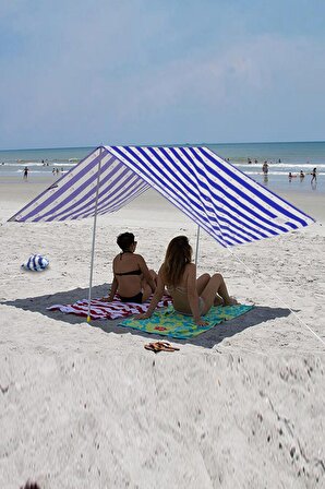 Lisa Gölgelik Tente Plaj Şemsiyesi Çadır 200 x 250cm Kamp Piknik Güneşlik Şemsiye (Mavi)