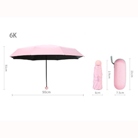 Özel Kılıflı Pembe Şemsiye (UV Koruma)