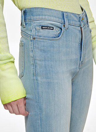 Dkny Jeans Yüksek Bel Dar Paça Super Skinny Açık İndigo Kadın Denim Pantolon E0RK0670