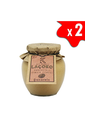 LAÇOKO 700 Gram Şekersiz, Katkısız, Glutensiz, Doğal Parçacıklı Ballı Fındık Ezmesi