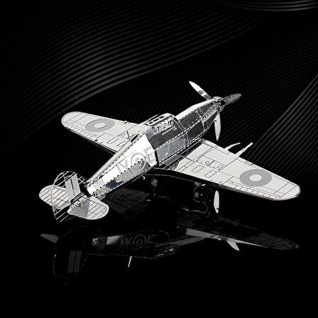 DIY 3D Metal Puzzle Japon Savaş Uçağı Hawker Hurricane Hediyelik Maket