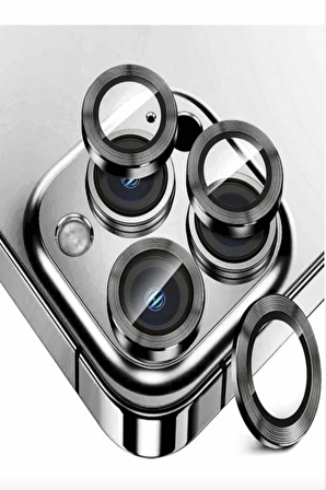 BufaloGlass iPhone 15/ Plus Silver Gri Premium Lens Koruyucu/ Mineral Camera Protector
