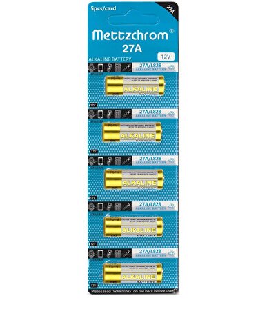 Mettzchrom 27a 12v Alkalin Pil 10 Adet Oto Ve Kapı Kumanda Pili