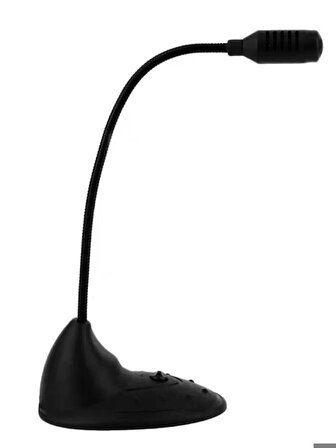 Unico T21 Siyah Renk Masa Üstü 3.5mm Jacklı Aç Kapa Düğmeli Açısı Pc Uyumlu Mikrofon
