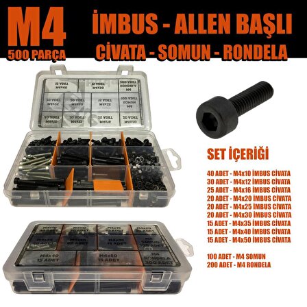 500 Parça M4 İmbus Set