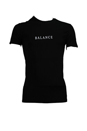 Balance Baskı Trender Erkek T-Shirt SİYAH