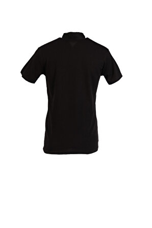 Yaka Düz Erkek  T-shirt 568-Kot SİYAH