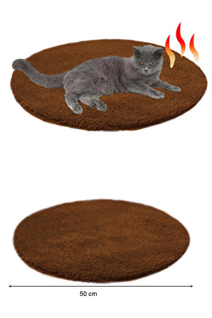Ares Kahve Peluş Kedi Minderi Evcil Hayvan Yatağı  Kedi Yuvası Matı Kedi Kulübesi Minderi