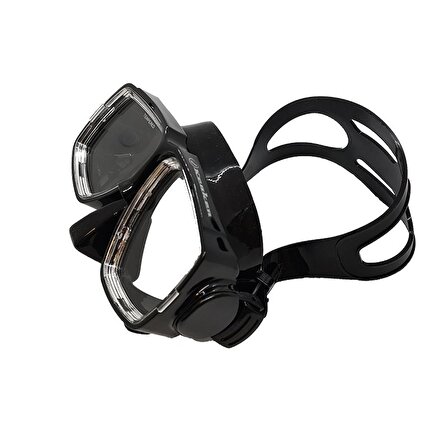 KRAKEN Maske M366 Siyah Silikon, Çift camlı Siyah