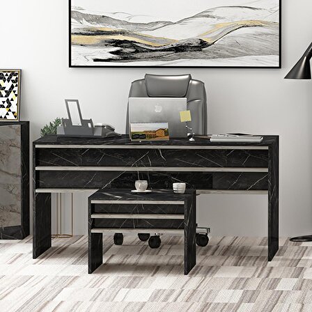 Givayo Mobilya Orion Çalışma Masası Ceviz 150 x 74 cm Siyah 