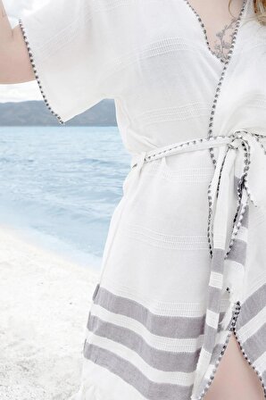 Kibi Konsept Pamuklu Kimono Plaj Elbisesi - Mery