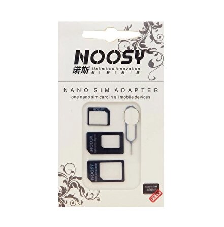 Noosy Nano Ve Micro Sim Kart Adaptörü SİYAH
