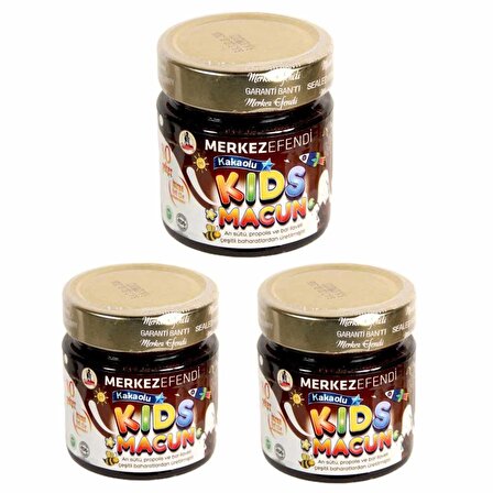 Kids Çocuklar Için Özel - Arı Sütü, Pekmez, Bal Ve Vitamin Katkılı Kakaolu Macun 3 Adet