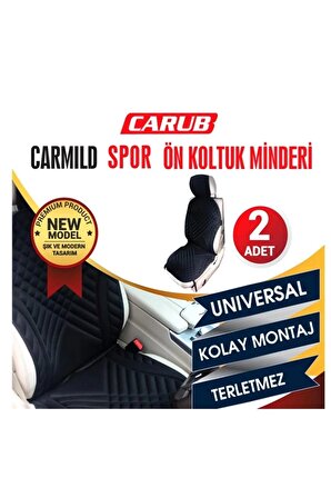 CARUB Carmild Spor Ön Koltuk Minderi 2li Set Siyah Renk