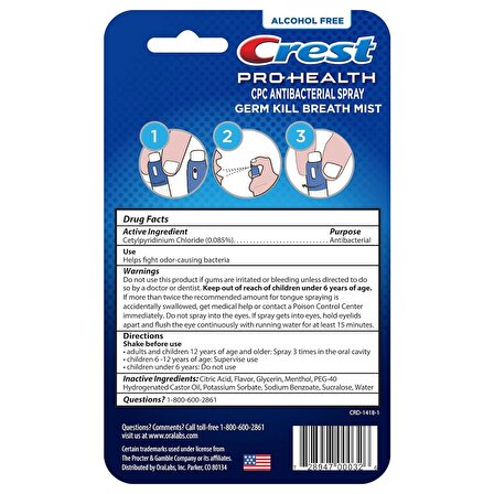 Crest Pro-Health Taşınabilir Nane Sprey 