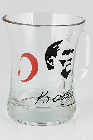 2'li Atatürk İmzalı Silüetli Kupa Bardak Takımı Seti
