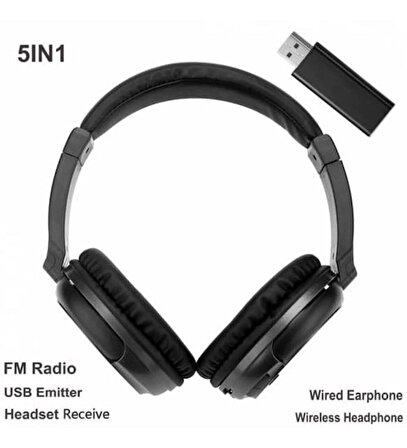 Saywin Kst-900 USB Vericili Wireless Stereo Kablosuz Kulaklık TV Radyo Şarjlı 