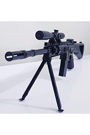 Boncuklu Lazerli Keskin Nişancı Tüfeği Oyuncak Dürbünlü Kanas Silah Beş Paket Boncuk Hediyeli