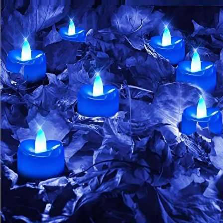 96 PCS VIP BLUE LED LİGHT CANDLES 96 ADET VIP MAVİ LED IŞIKLI MUM MAVİ LED MUM MAVİ IŞIKLI MUM