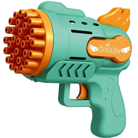 2 ADET MAVİ PEMBE KÖPÜK TABANCASI 29 DELİKLİ ÇOKLU KÖPÜK ATAN TABANCA  2 SOLİSYON HEDİYE BUBBLES GUN