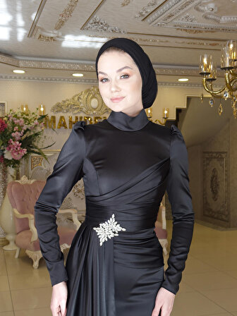 Hera Siyah Abiye Elbise