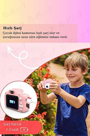 Çocuk Fotoğraf Makinesi Mini Dijital Fotoğraf Makinesi 1080p Hd Selfie Kamera